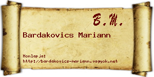 Bardakovics Mariann névjegykártya
